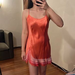 Vintage Y2K Victoria’s Secret Silk Pink Ruffle Slip Dress NWT